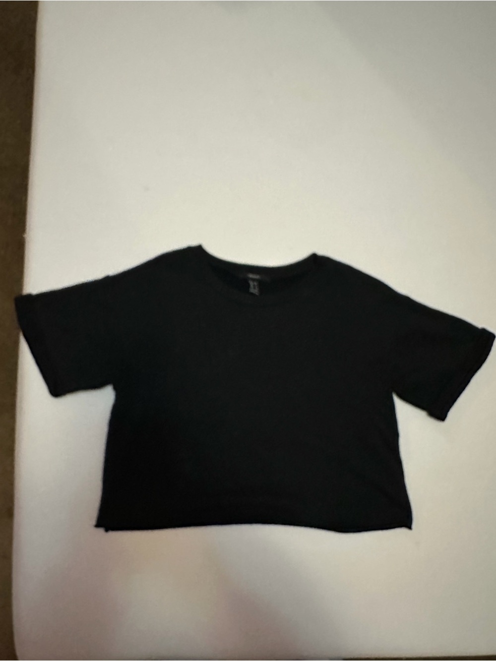 Women Black Cropped T-Shirt - forever 22